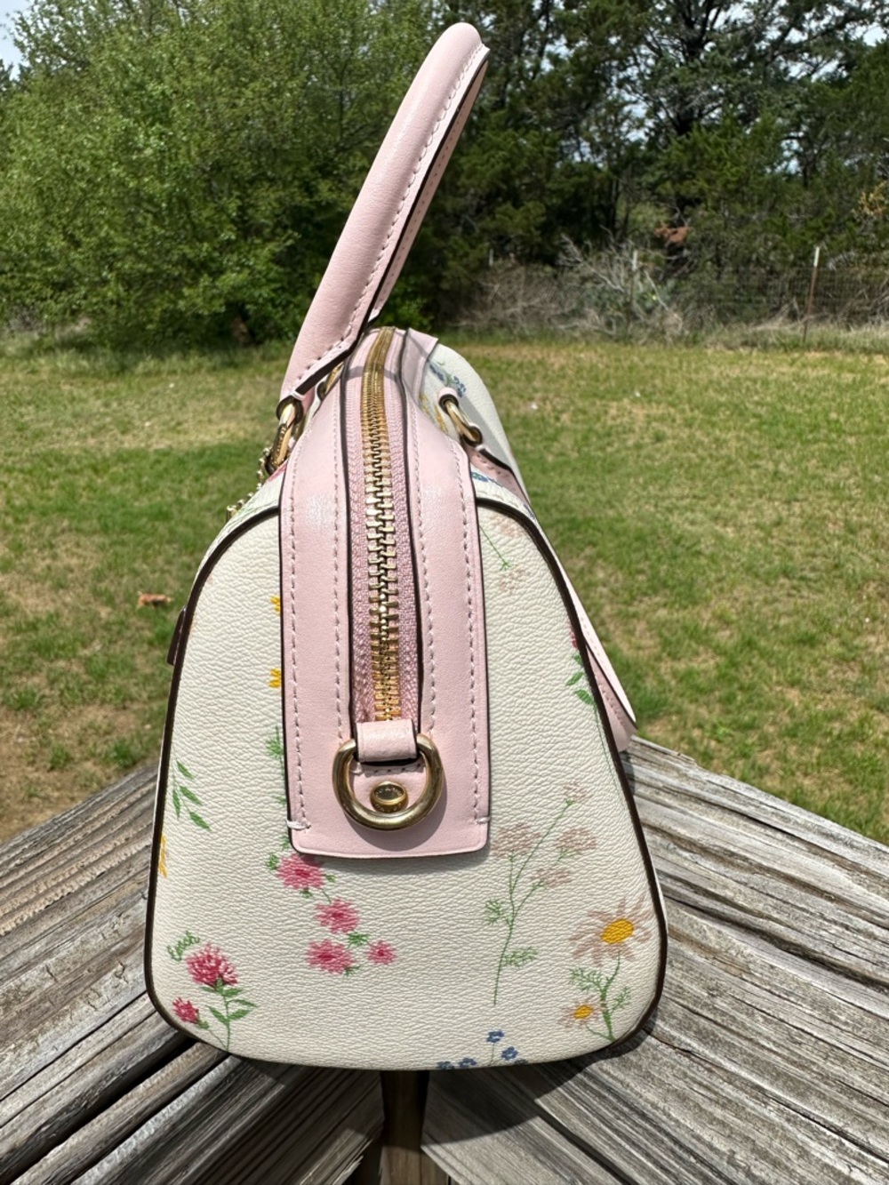 Coach Rowen Floral Satchel Handbag - Picture 4 of 8